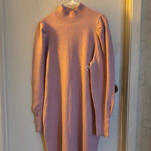 Wayf Blush Long Sleeve Knit Dress